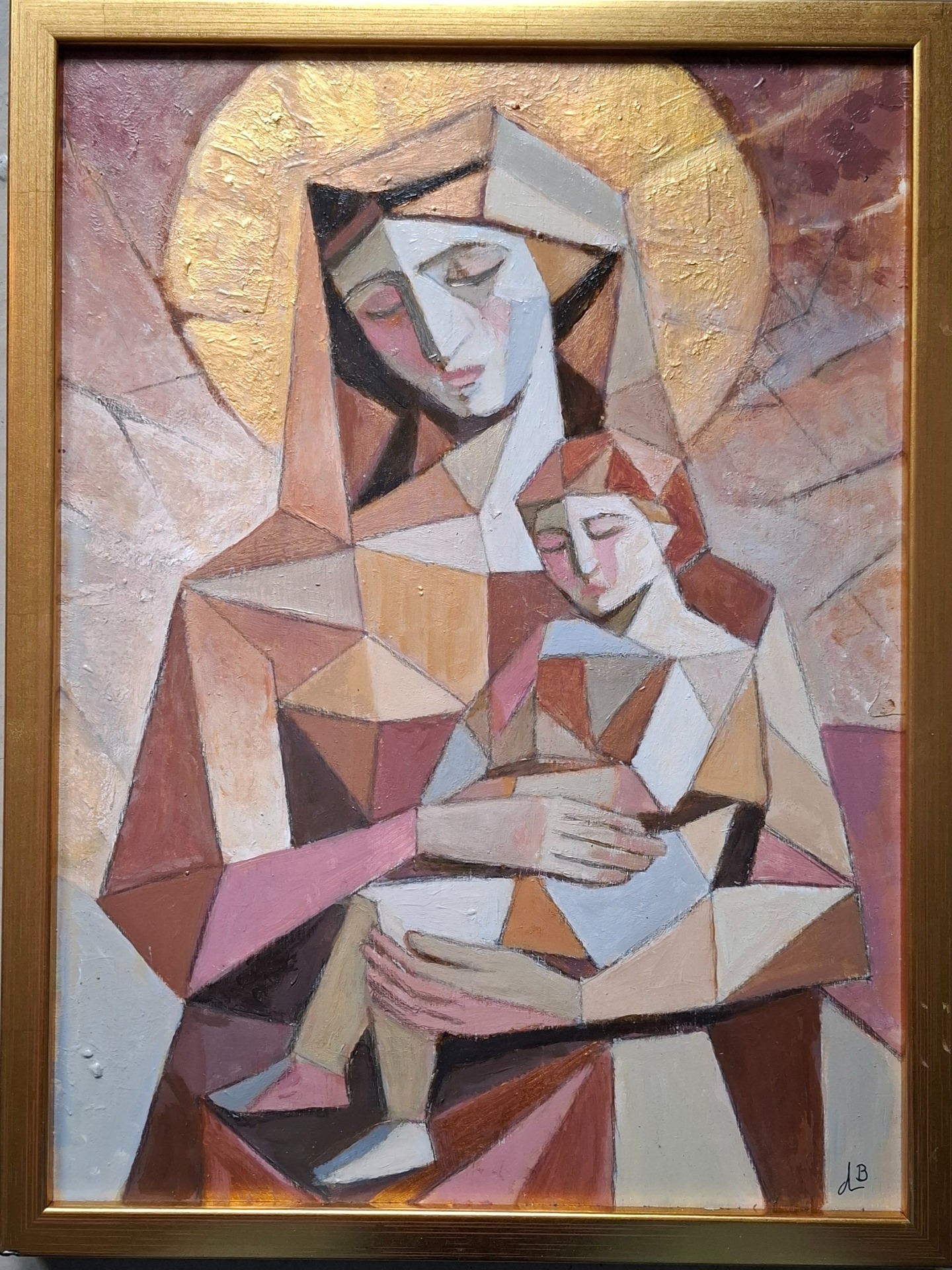 Madonna og barnet - akrylmaleri